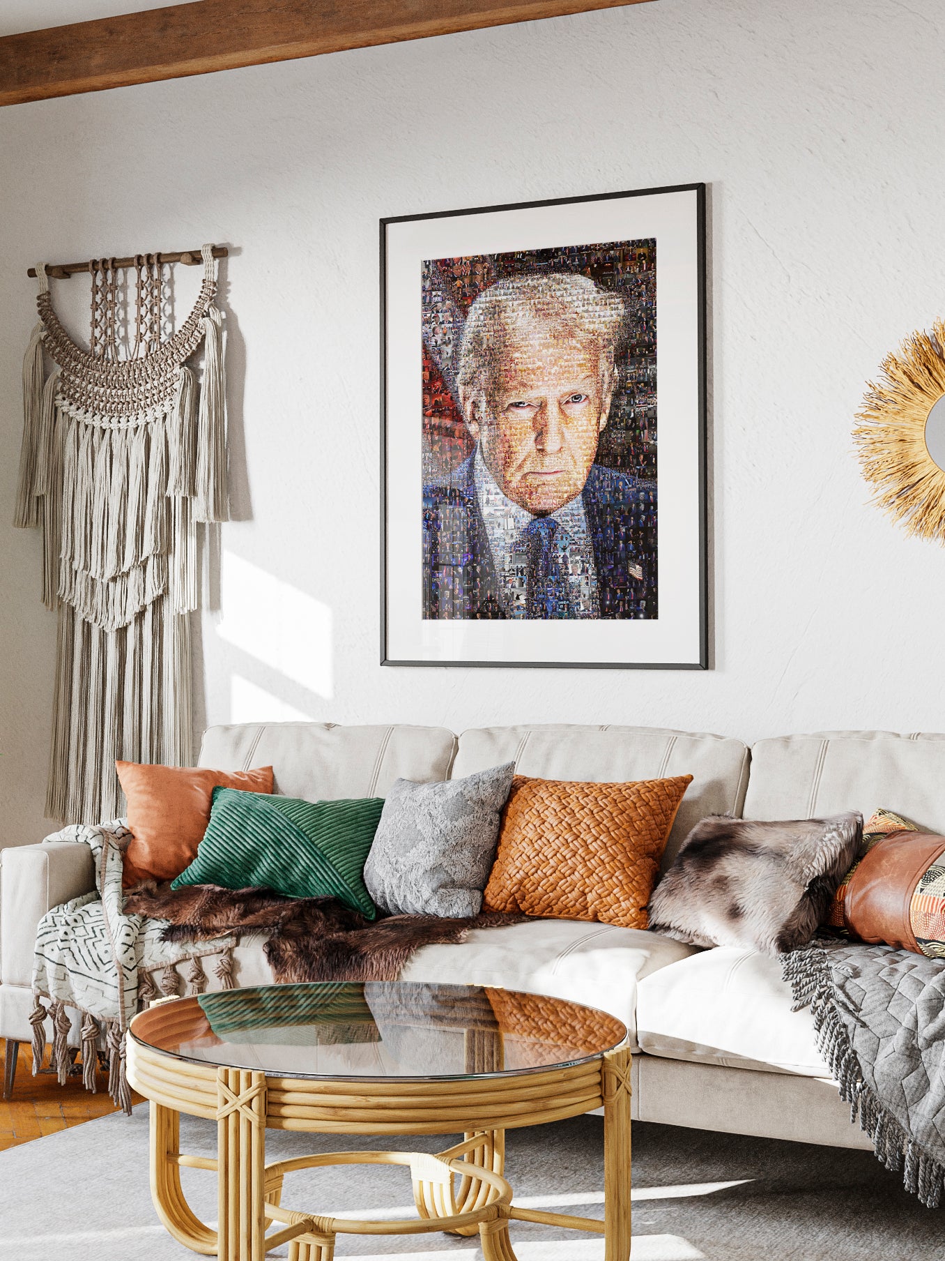 Stunning Mosaic Portrait of Donald Trump - Unique Art Piece Capturing Iconic Moments AtelierMosaics