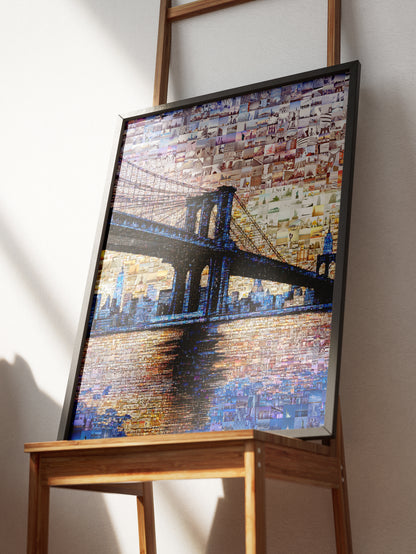 Stunning Brooklyn Bridge Mosaic Artwork - Unique Wall Decor for Home or Office AtelierMosaics