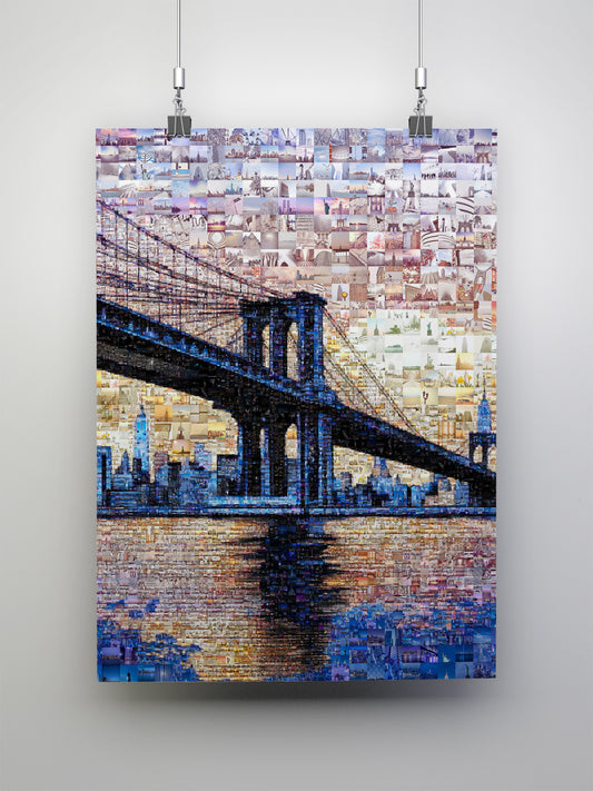 Stunning Brooklyn Bridge Mosaic Artwork - Unique Wall Decor for Home or Office
