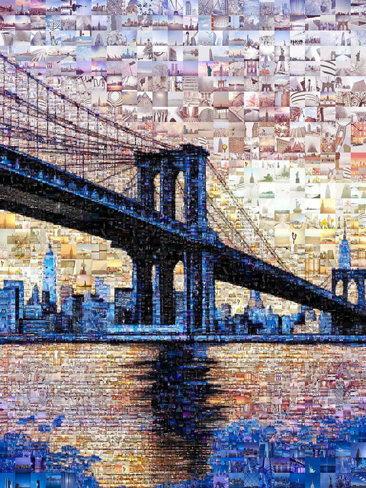 Stunning Brooklyn Bridge Mosaic Artwork - Unique Wall Decor for Home or Office AtelierMosaics