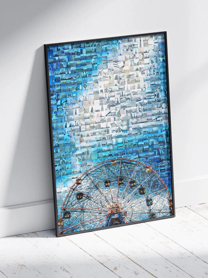 Stunning Blue Mosaic Artwork Featuring Iconic Landmarks - Perfect Wall Decor for Home or Office AtelierMosaics