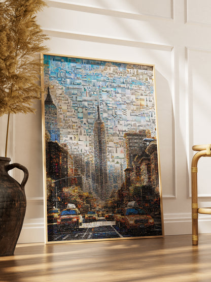 Stunning Mosaic Artwork of the New York City Skyline – Unique Home Decor for Art Lovers AtelierMosaics