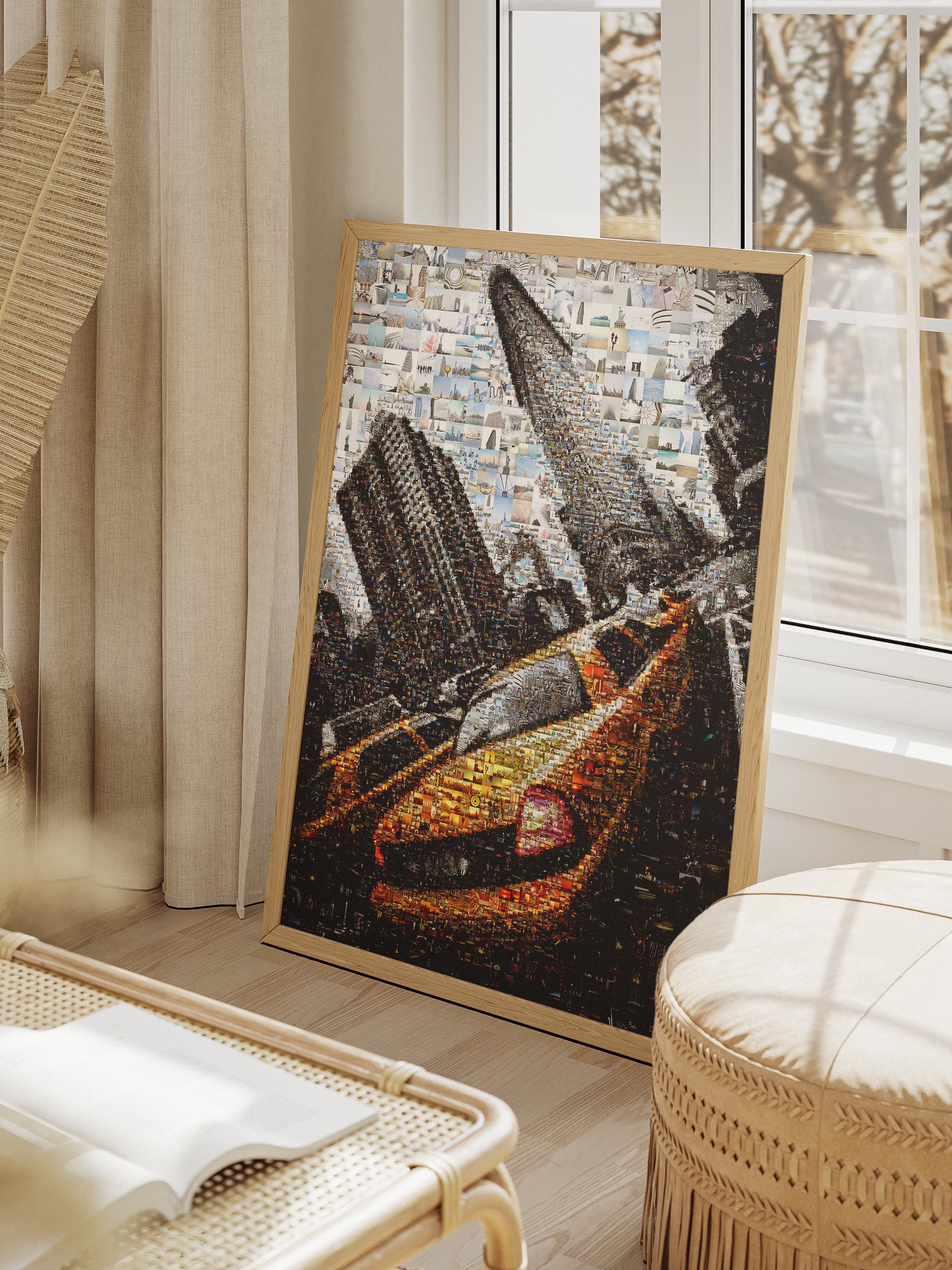 Vibrant Cityscape Mosaic Art - Unique Artwork Featuring Iconic Urban Scenes and Yellow Taxi Cabs AtelierMosaics