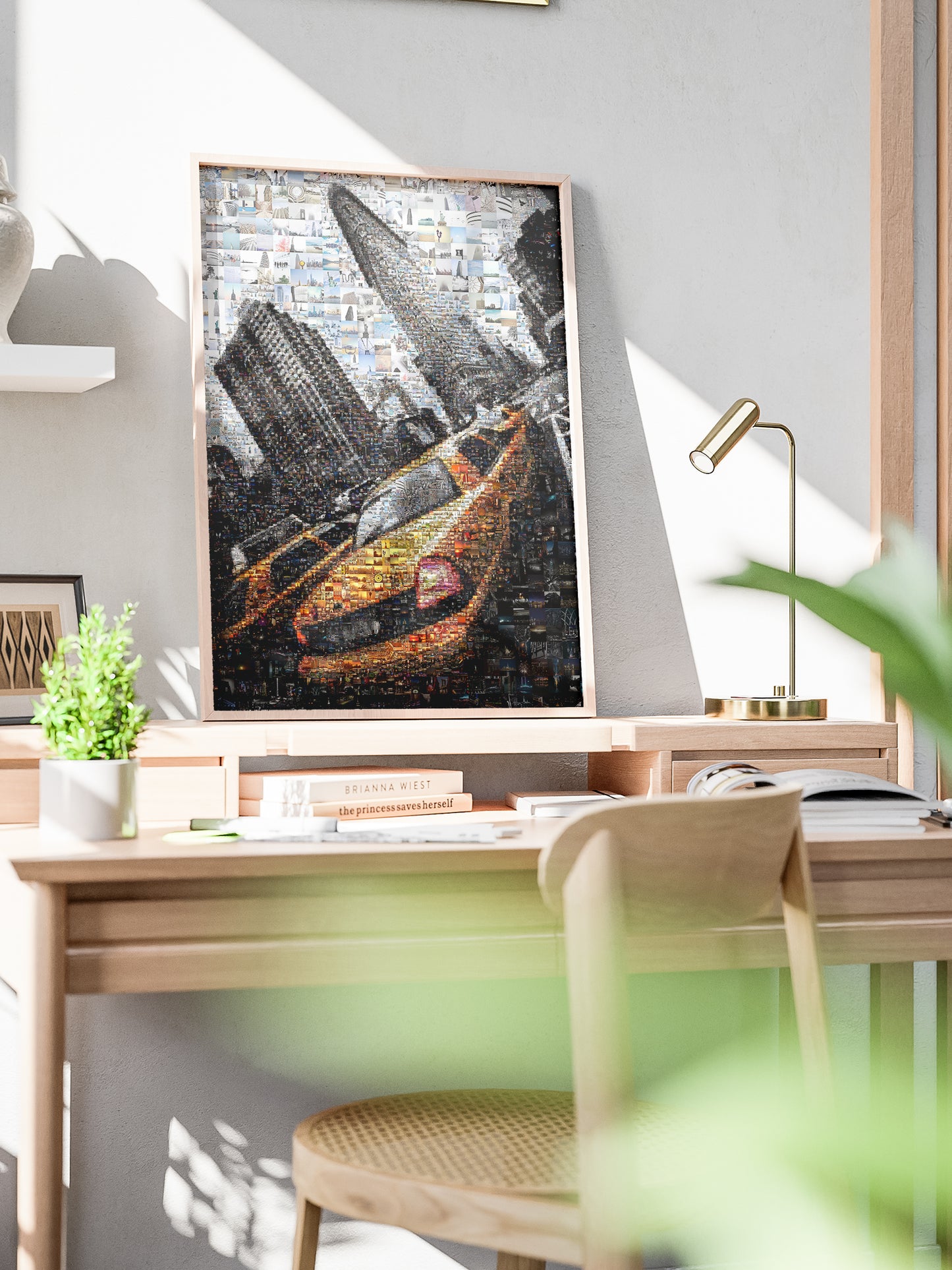 Vibrant Cityscape Mosaic Art - Unique Artwork Featuring Iconic Urban Scenes and Yellow Taxi Cabs AtelierMosaics