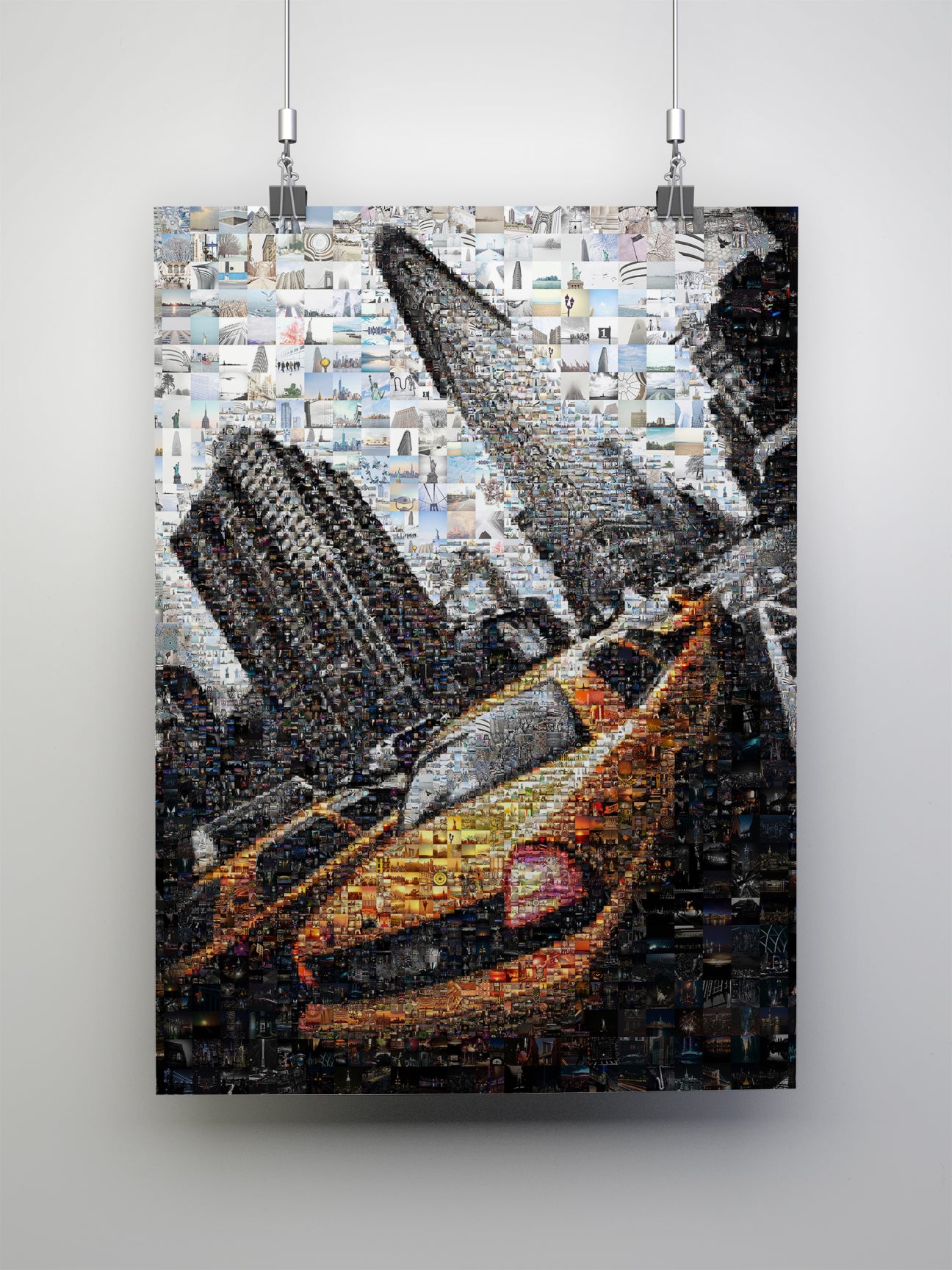 Vibrant Cityscape Mosaic Art - Unique Artwork Featuring Iconic Urban Scenes and Yellow Taxi Cabs AtelierMosaics