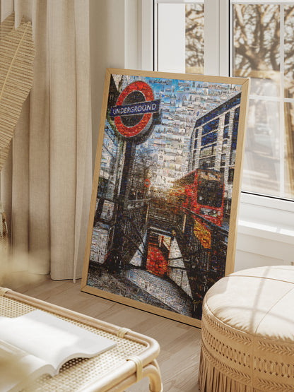 Stunning London Underground Mosaic Art - Unique Cityscape Wall Decor for Home and Office AtelierMosaics