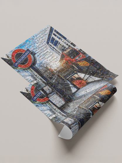 Stunning London Underground Mosaic Art - Unique Cityscape Wall Decor for Home and Office AtelierMosaics