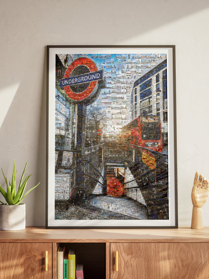 Stunning London Underground Mosaic Art - Unique Cityscape Wall Decor for Home and Office AtelierMosaics