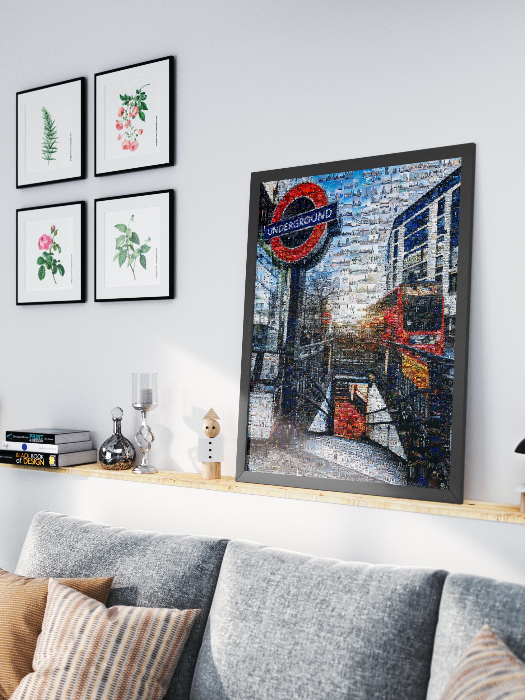 Stunning London Underground Mosaic Art - Unique Cityscape Wall Decor for Home and Office AtelierMosaics