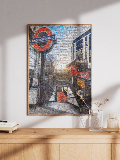 Stunning London Underground Mosaic Art - Unique Cityscape Wall Decor for Home and Office AtelierMosaics
