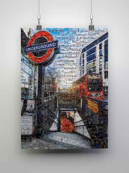 Stunning London Underground Mosaic Art - Unique Cityscape Wall Decor for Home and Office AtelierMosaics