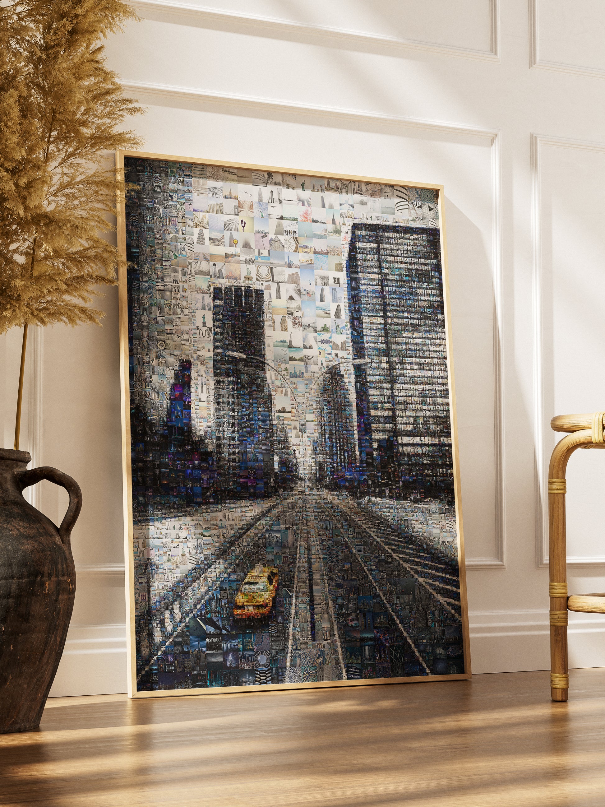 Stunning Urban Mosaic Art: Captivating Cityscape Collage for Modern Home Decor AtelierMosaics