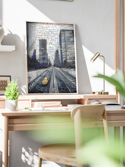 Stunning Urban Mosaic Art: Captivating Cityscape Collage for Modern Home Decor AtelierMosaics