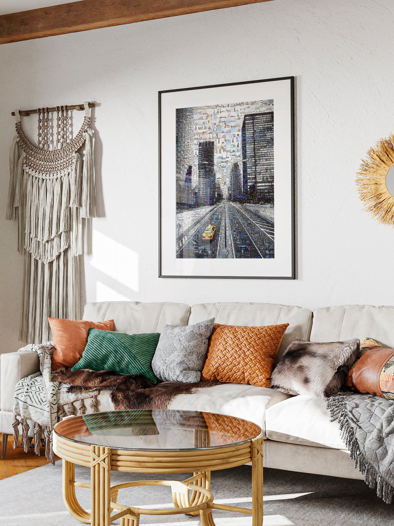 Stunning Urban Mosaic Art: Captivating Cityscape Collage for Modern Home Decor AtelierMosaics