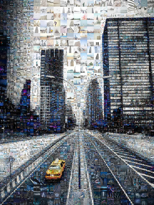 Stunning Urban Mosaic Art: Captivating Cityscape Collage for Modern Home Decor AtelierMosaics