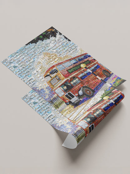 Stunning London Bus Mosaic Art - Unique Wall Decor for Home & Office AtelierMosaics