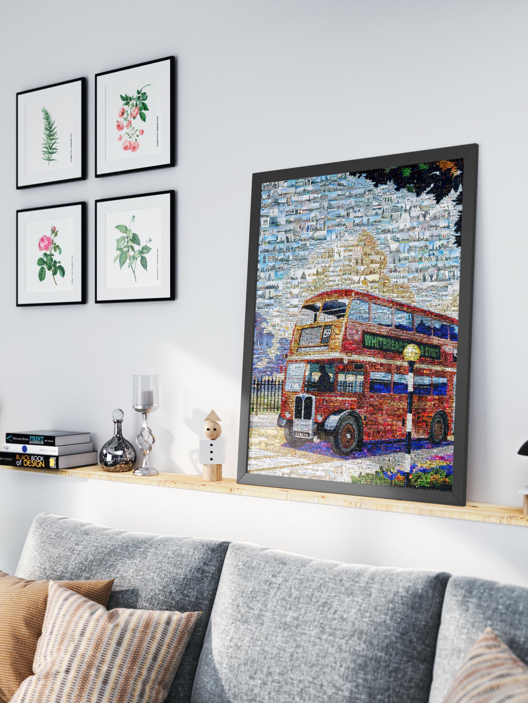 Stunning London Bus Mosaic Art - Unique Wall Decor for Home & Office AtelierMosaics