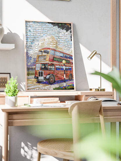 Stunning London Bus Mosaic Art - Unique Wall Decor for Home & Office AtelierMosaics