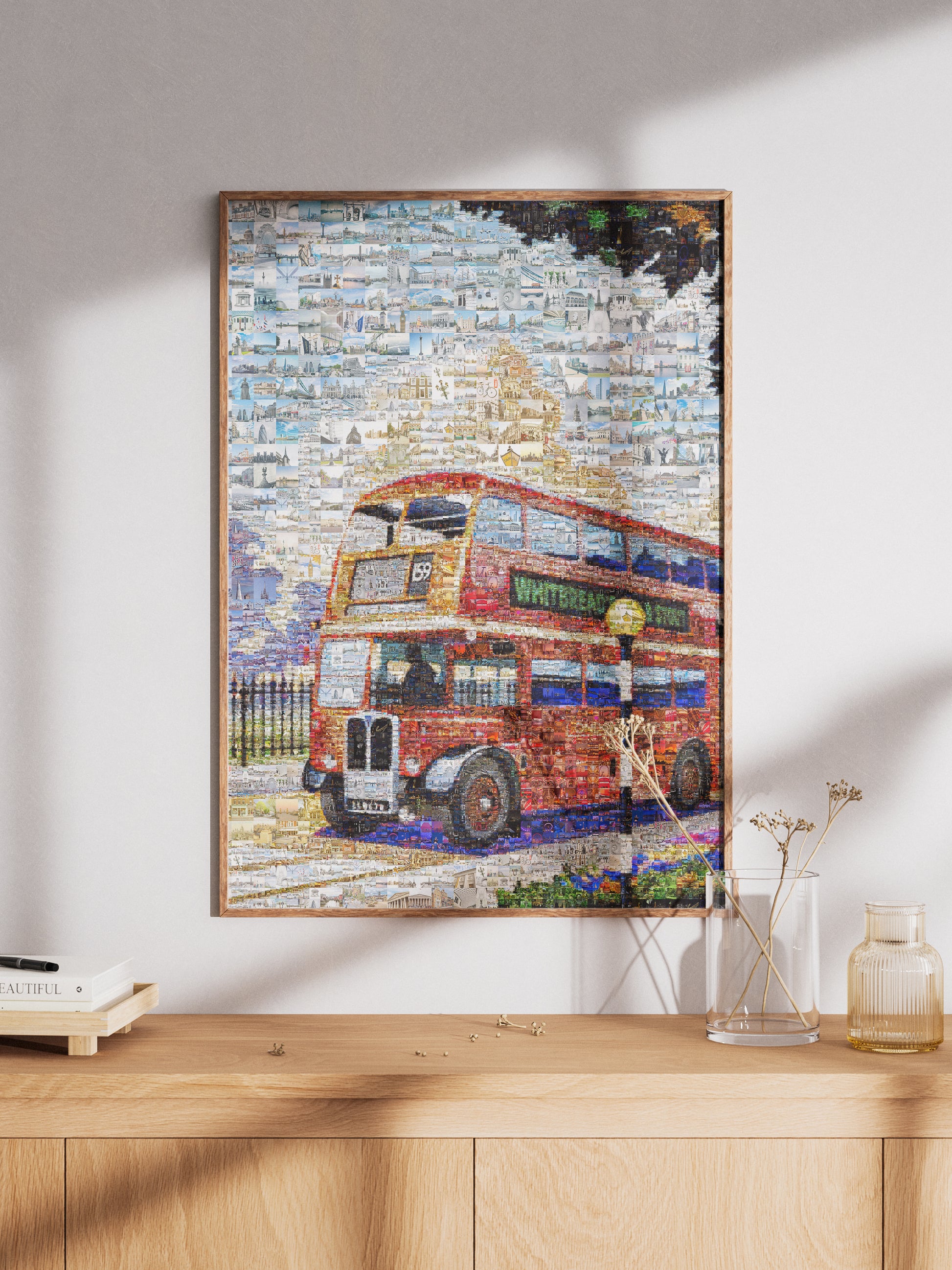 Stunning London Bus Mosaic Art - Unique Wall Decor for Home & Office AtelierMosaics