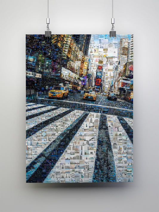 Stunning Cityscape Mosaic Art - Unique Urban Artwork for Home or Office Decor