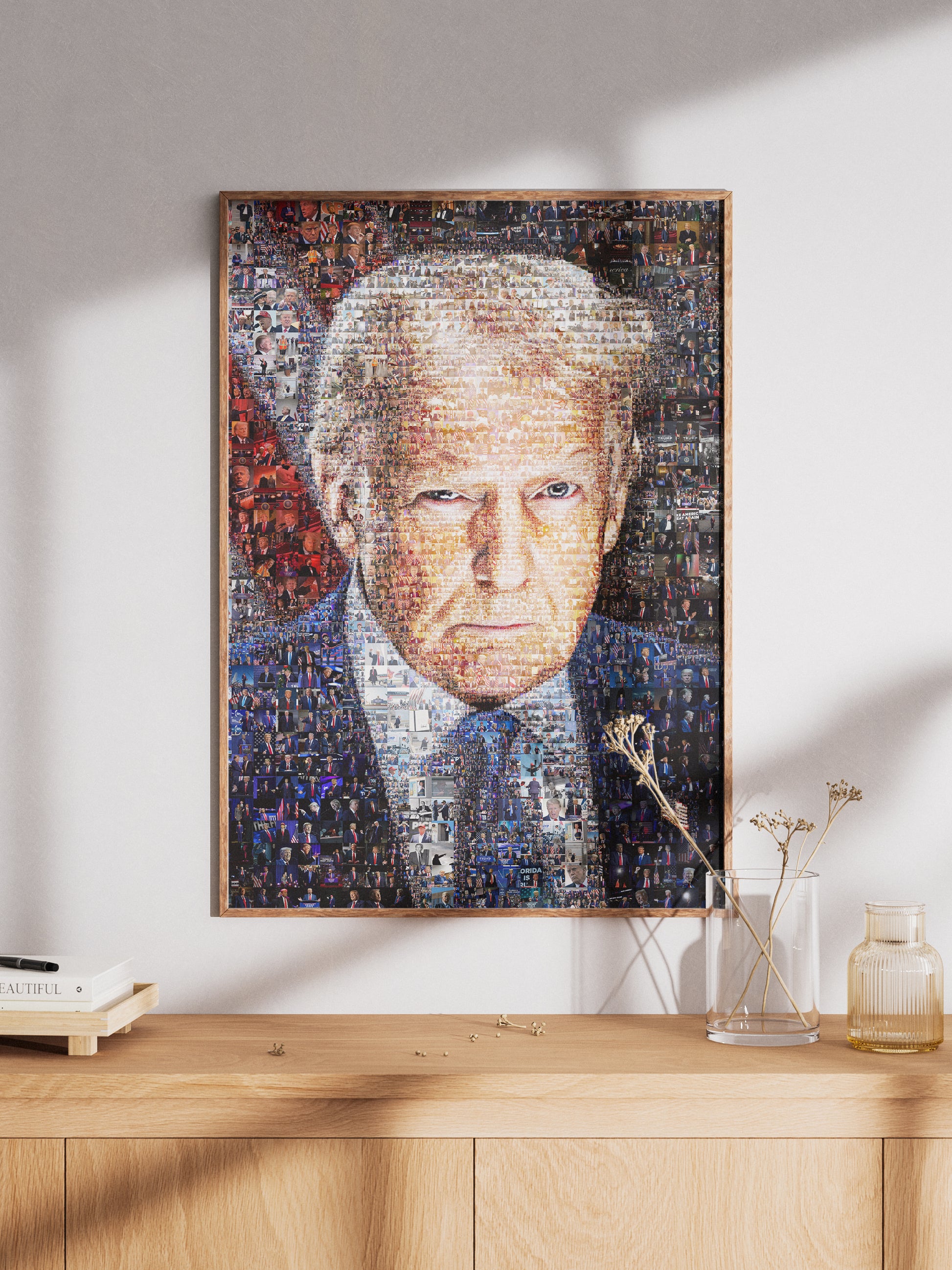 Stunning Mosaic Portrait of Donald Trump - Unique Art Piece Capturing Iconic Moments AtelierMosaics