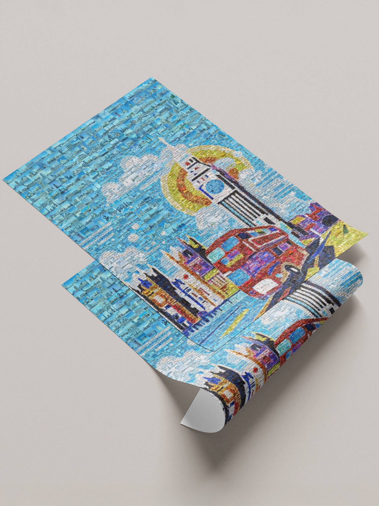 Vibrant London Mosaic Art – Iconic Double-Decker Bus & Big Ben – Perfect Wall Decor for Home & Office AtelierMosaics