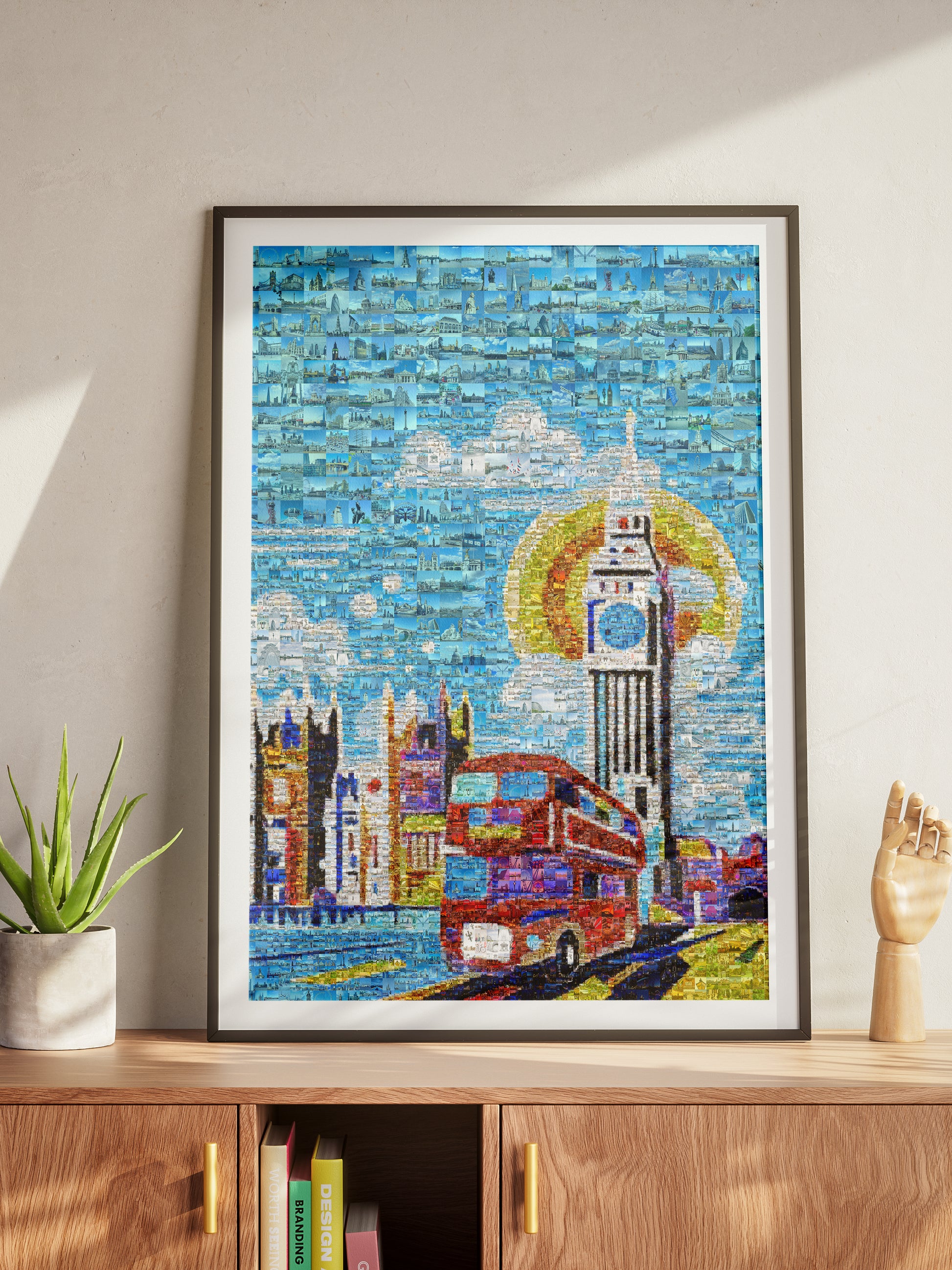 Vibrant London Mosaic Art – Iconic Double-Decker Bus & Big Ben – Perfect Wall Decor for Home & Office AtelierMosaics
