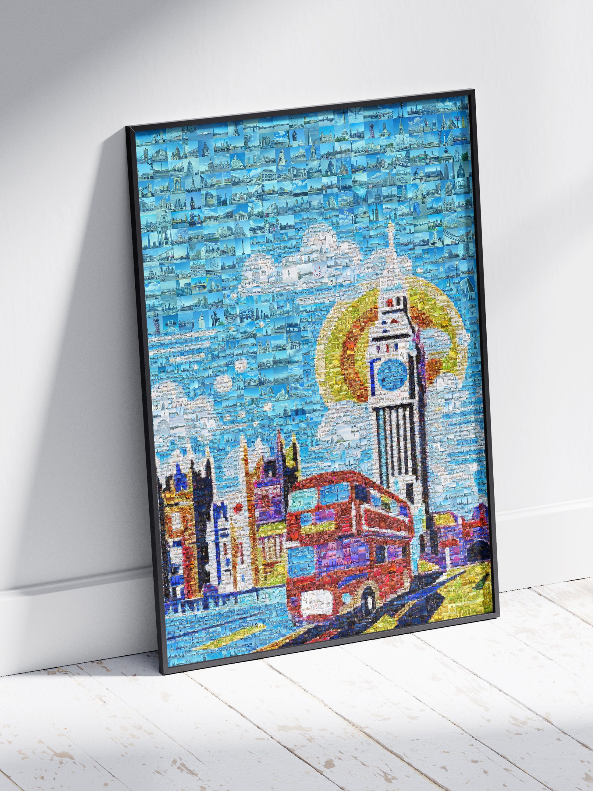 Vibrant London Mosaic Art – Iconic Double-Decker Bus & Big Ben – Perfect Wall Decor for Home & Office AtelierMosaics