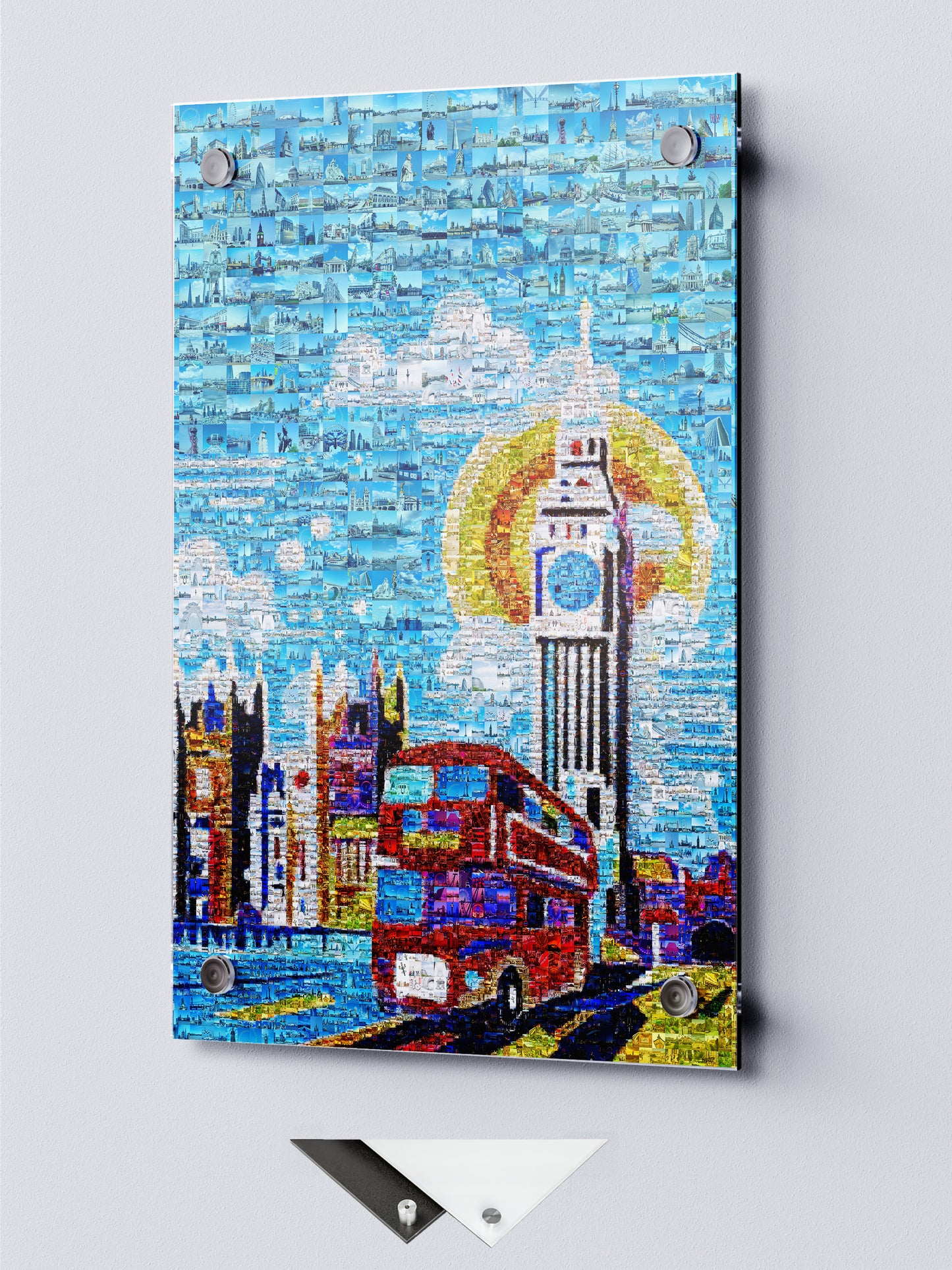 Vibrant London Mosaic Art – Iconic Double-Decker Bus & Big Ben – Perfect Wall Decor for Home & Office AtelierMosaics