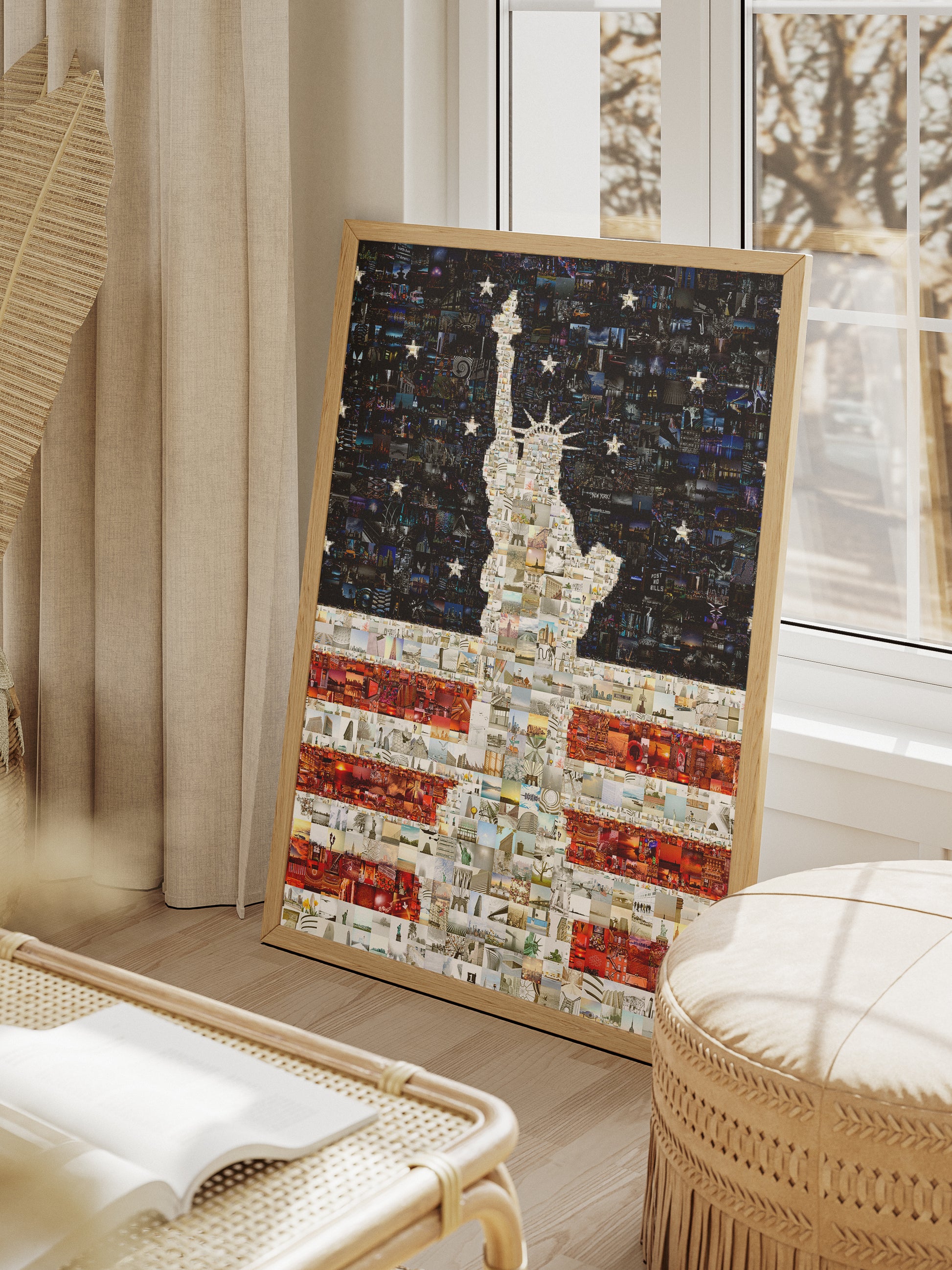 Stunning Mosaic Artwork of the Statue of Liberty - Iconic American Landmark in Vibrant Colors AtelierMosaics
