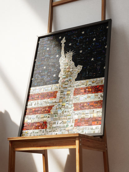 Stunning Mosaic Artwork of the Statue of Liberty - Iconic American Landmark in Vibrant Colors AtelierMosaics