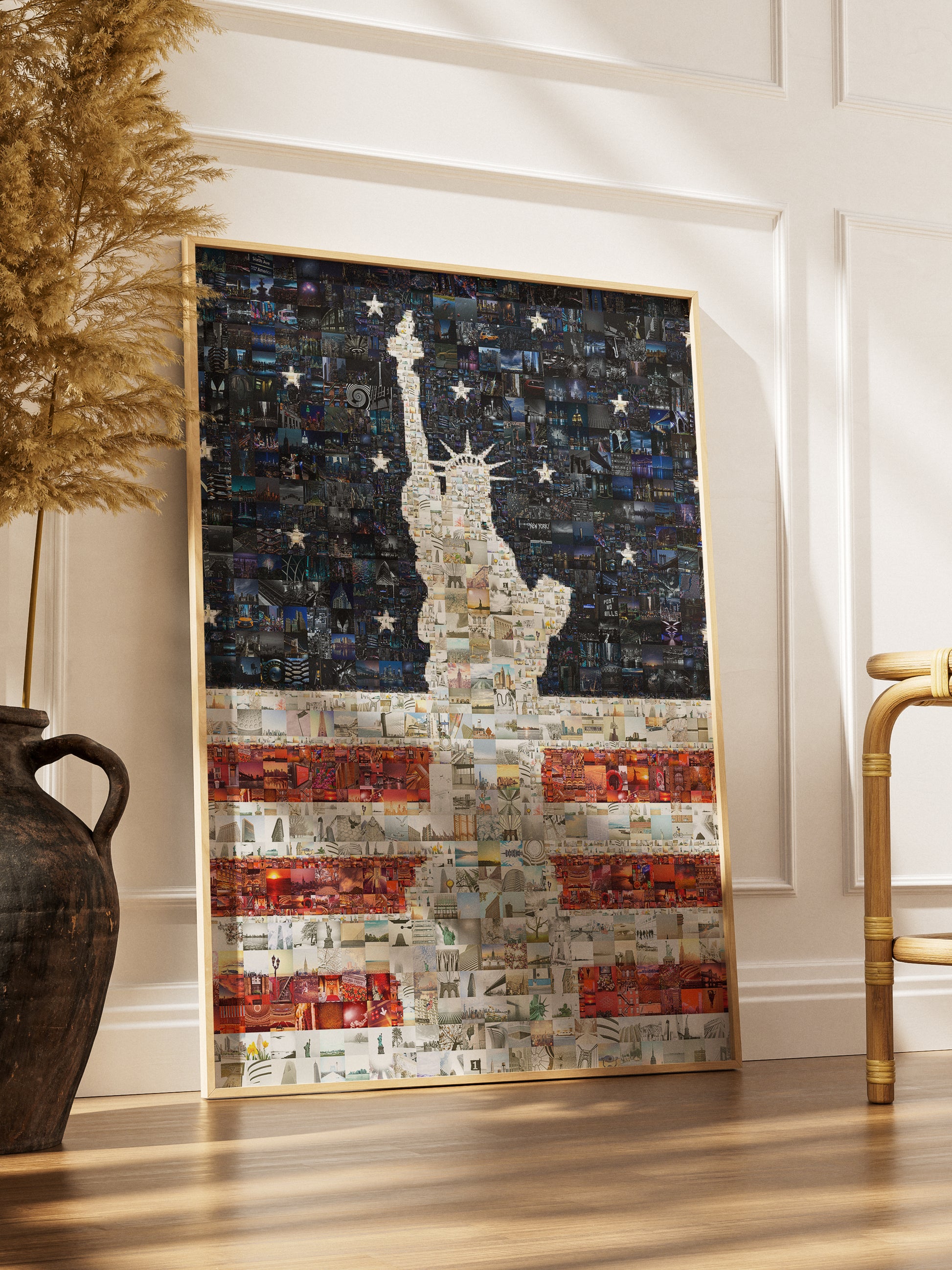Stunning Mosaic Artwork of the Statue of Liberty - Iconic American Landmark in Vibrant Colors AtelierMosaics