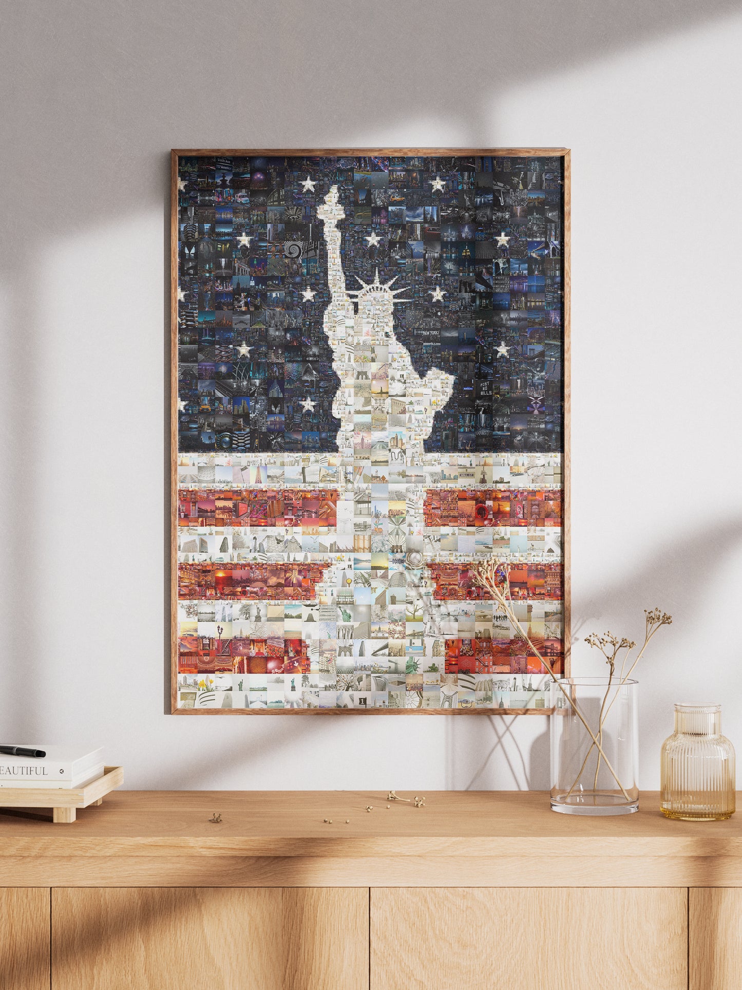 Stunning Mosaic Artwork of the Statue of Liberty - Iconic American Landmark in Vibrant Colors AtelierMosaics