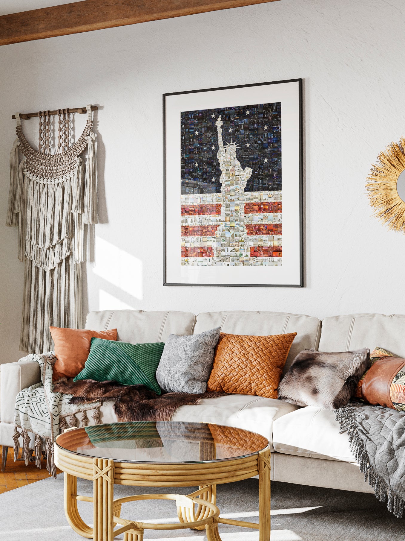 Stunning Mosaic Artwork of the Statue of Liberty - Iconic American Landmark in Vibrant Colors AtelierMosaics