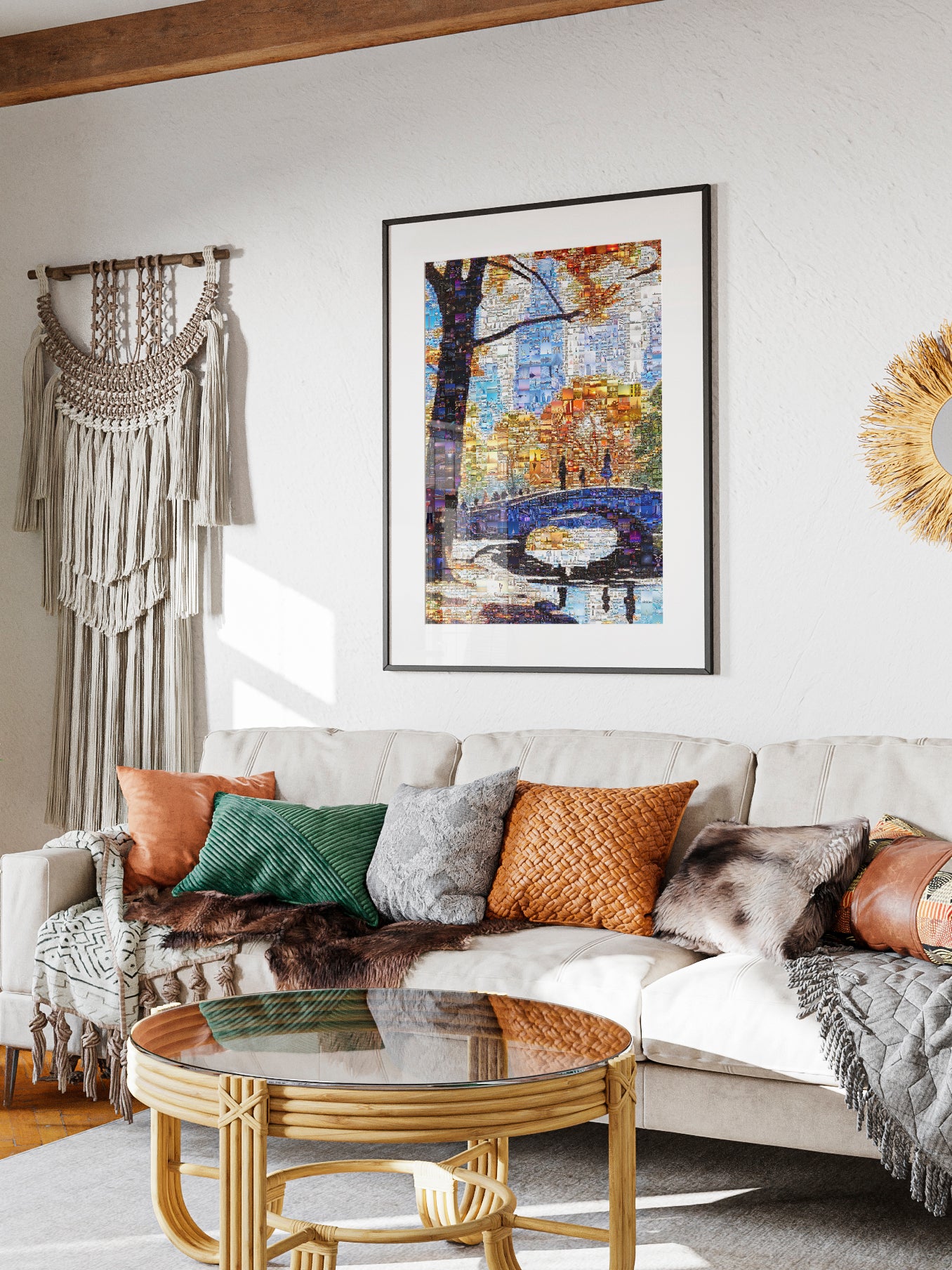 Stunning Cityscape Mosaic Art - Unique Urban Landscape Wall Decor for Home or Office AtelierMosaics