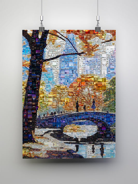 Stunning Cityscape Mosaic Art - Unique Urban Landscape Wall Decor for Home or Office