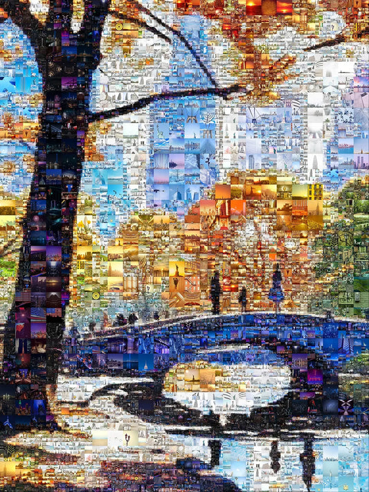 Stunning Cityscape Mosaic Art - Unique Urban Landscape Wall Decor for Home or Office AtelierMosaics