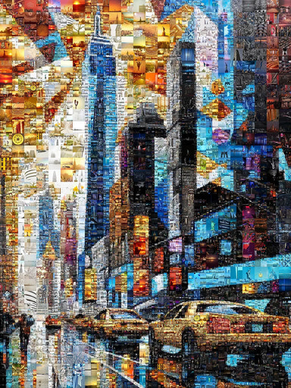 Stunning Mosaic Artwork: Vibrant Landscape with Hidden Images - Perfect for Home Decor AtelierMosaics