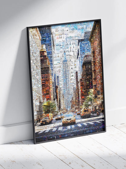 Stunning New York City Mosaic Artwork - Vibrant Urban Collage for Home Decor AtelierMosaics