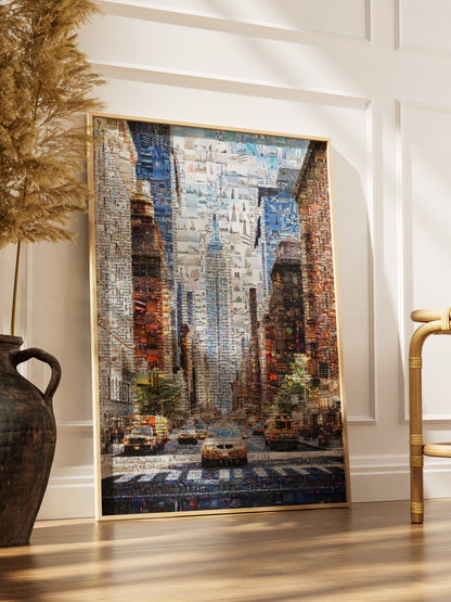 Stunning New York City Mosaic Artwork - Vibrant Urban Collage for Home Decor AtelierMosaics