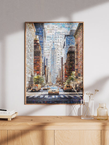 Stunning New York City Mosaic Artwork - Vibrant Urban Collage for Home Decor AtelierMosaics