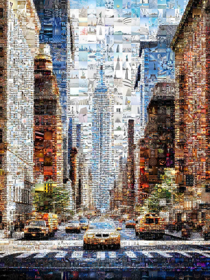 Stunning New York City Mosaic Artwork - Vibrant Urban Collage for Home Decor AtelierMosaics