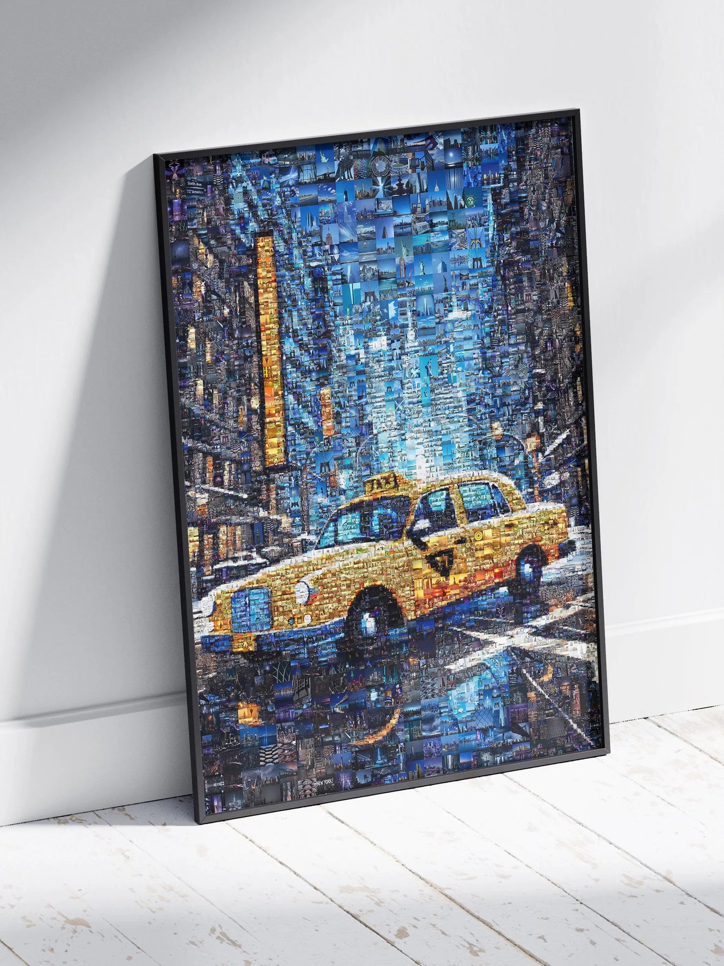 Stunning New York City Yellow Taxi Mosaic Art - Unique Urban Decor for Home or Office AtelierMosaics