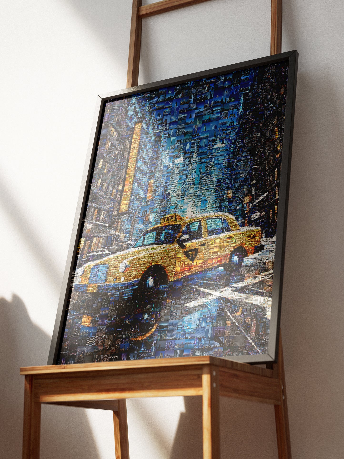 Stunning New York City Yellow Taxi Mosaic Art - Unique Urban Decor for Home or Office AtelierMosaics