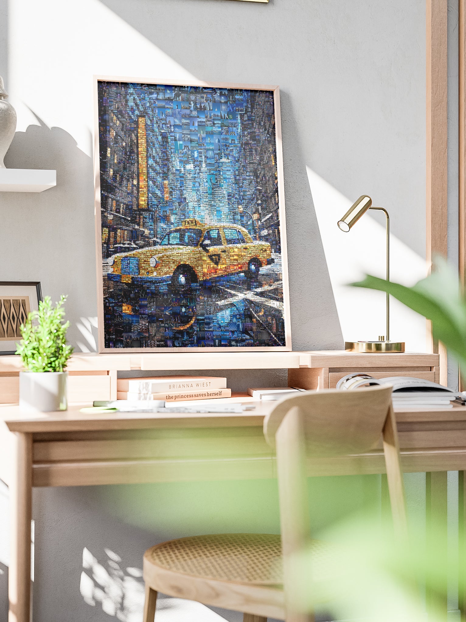 Stunning New York City Yellow Taxi Mosaic Art - Unique Urban Decor for Home or Office AtelierMosaics