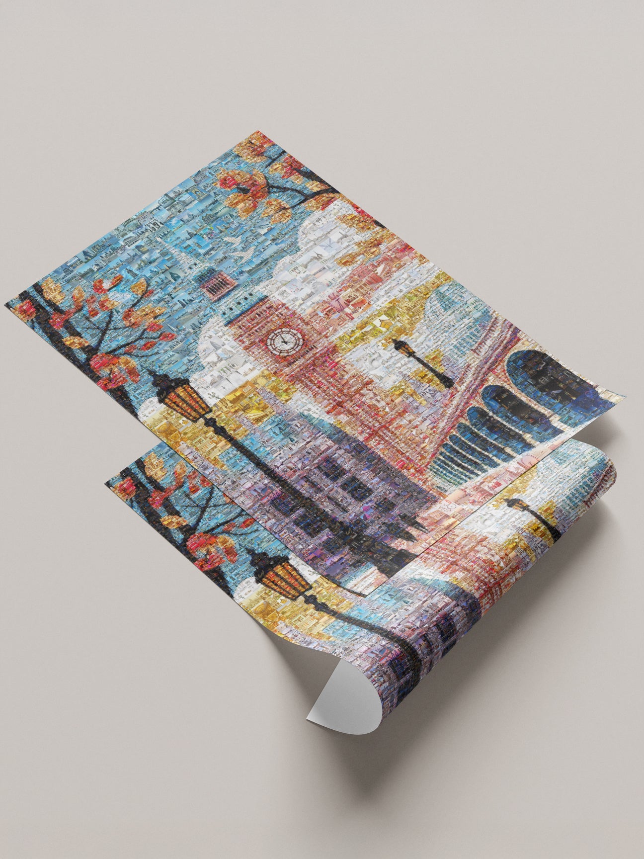 Stunning London Mosaic Artwork Featuring Iconic Big Ben and Historic Landmarks - Perfect Wall Decor AtelierMosaics