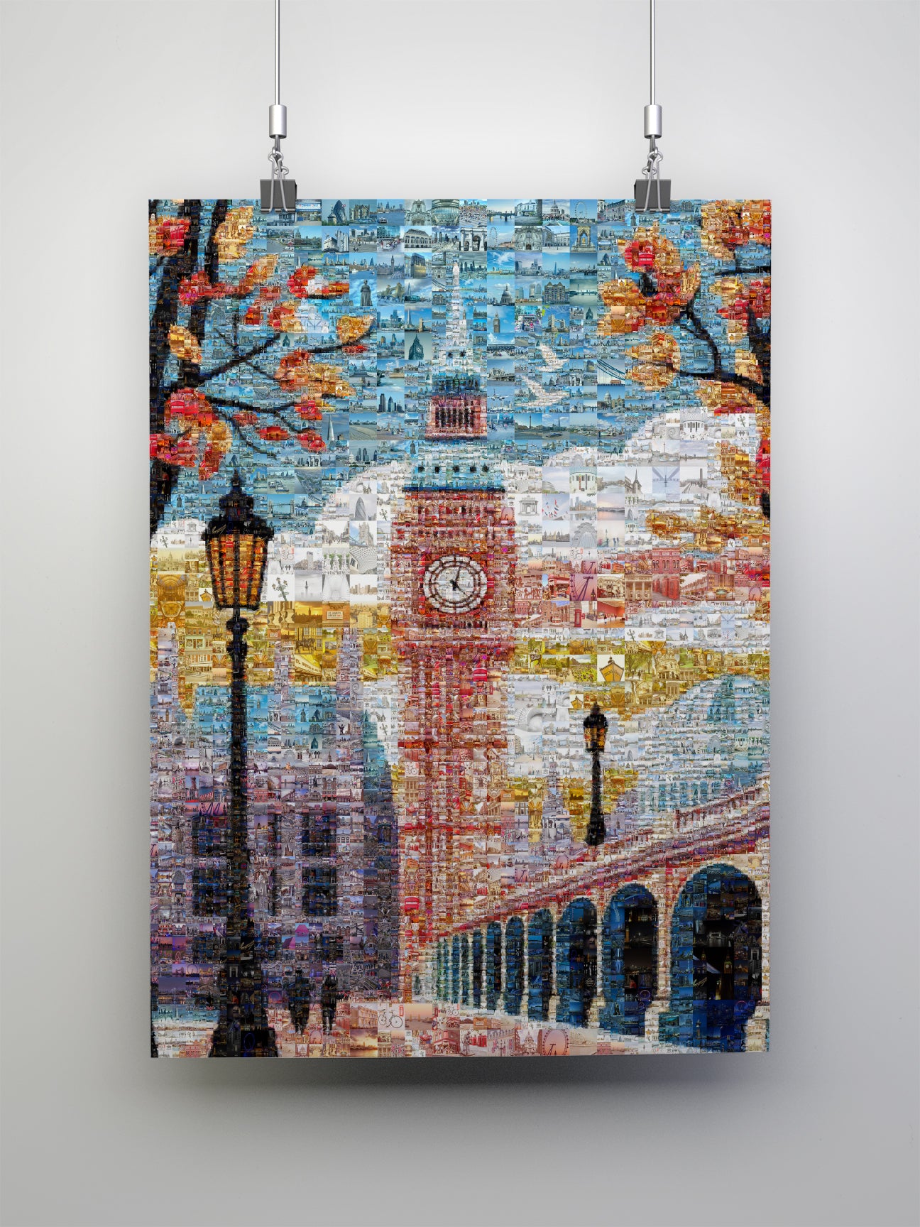 Stunning London Mosaic Artwork Featuring Iconic Big Ben and Historic Landmarks - Perfect Wall Decor AtelierMosaics