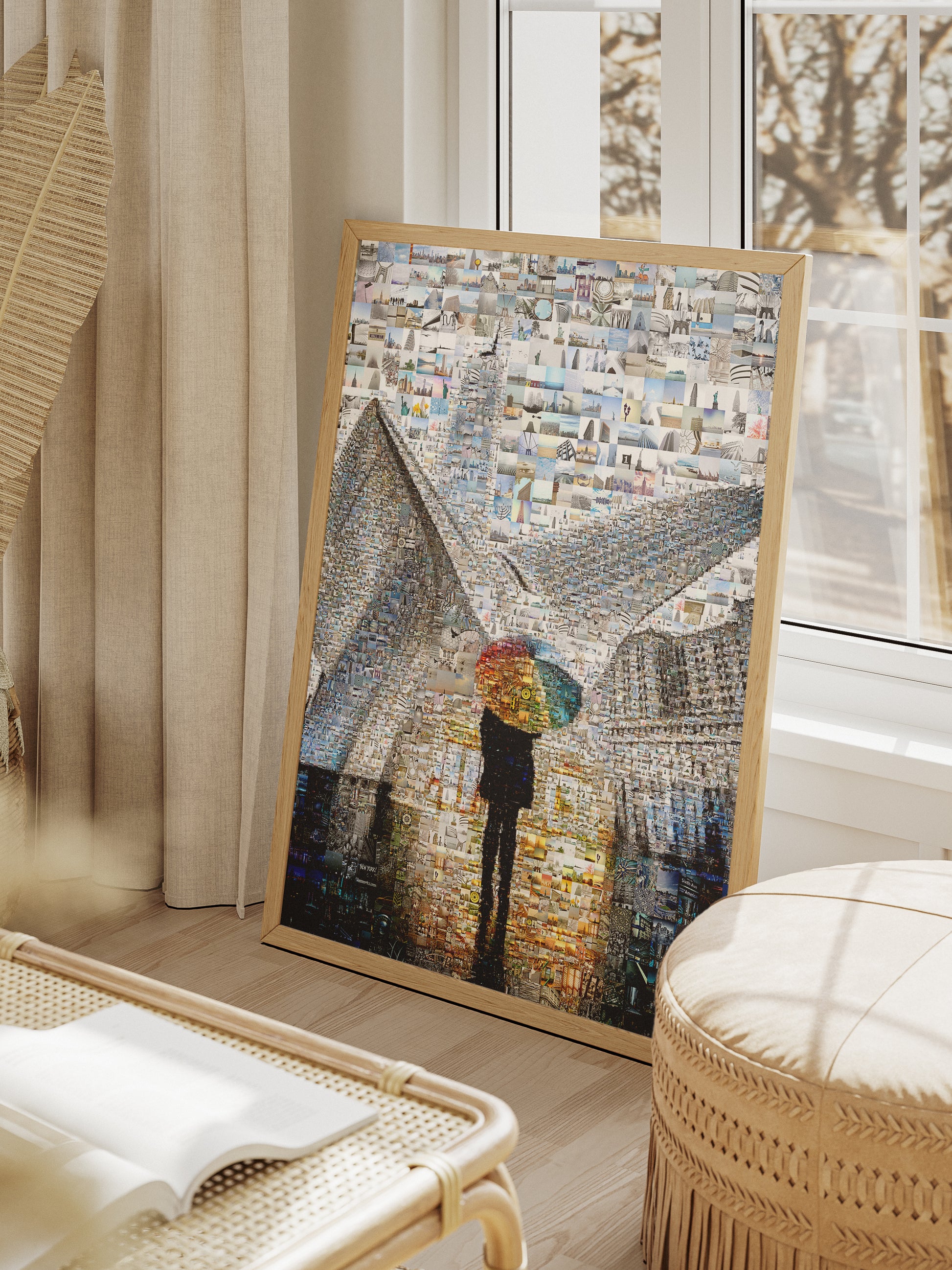Stunning Mosaic Art Print Featuring Iconic Cityscapes and Figures - Perfect for Home or Office Décor AtelierMosaics