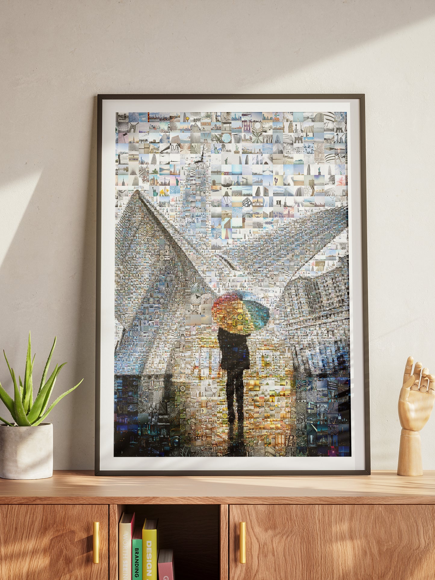 Stunning Mosaic Art Print Featuring Iconic Cityscapes and Figures - Perfect for Home or Office Décor AtelierMosaics