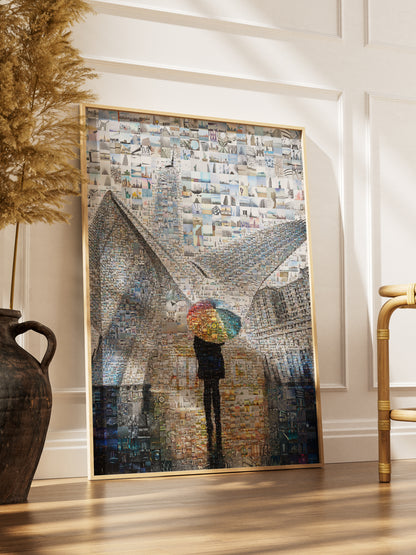 Stunning Mosaic Art Print Featuring Iconic Cityscapes and Figures - Perfect for Home or Office Décor AtelierMosaics